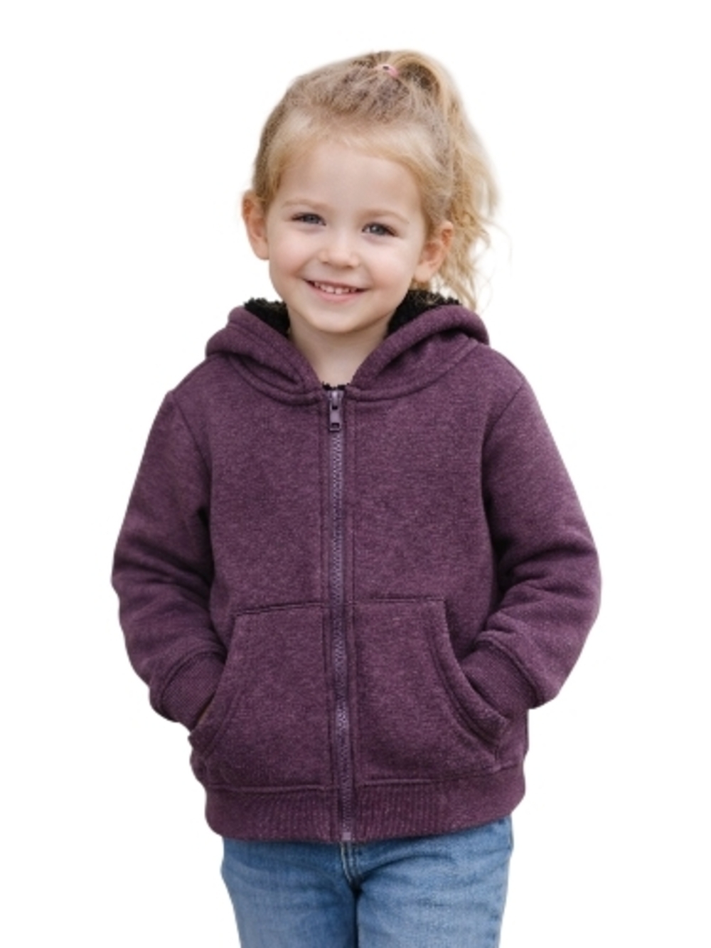 Berkley Jensen Purple Sherpa-Lined Hoodie – Size 4